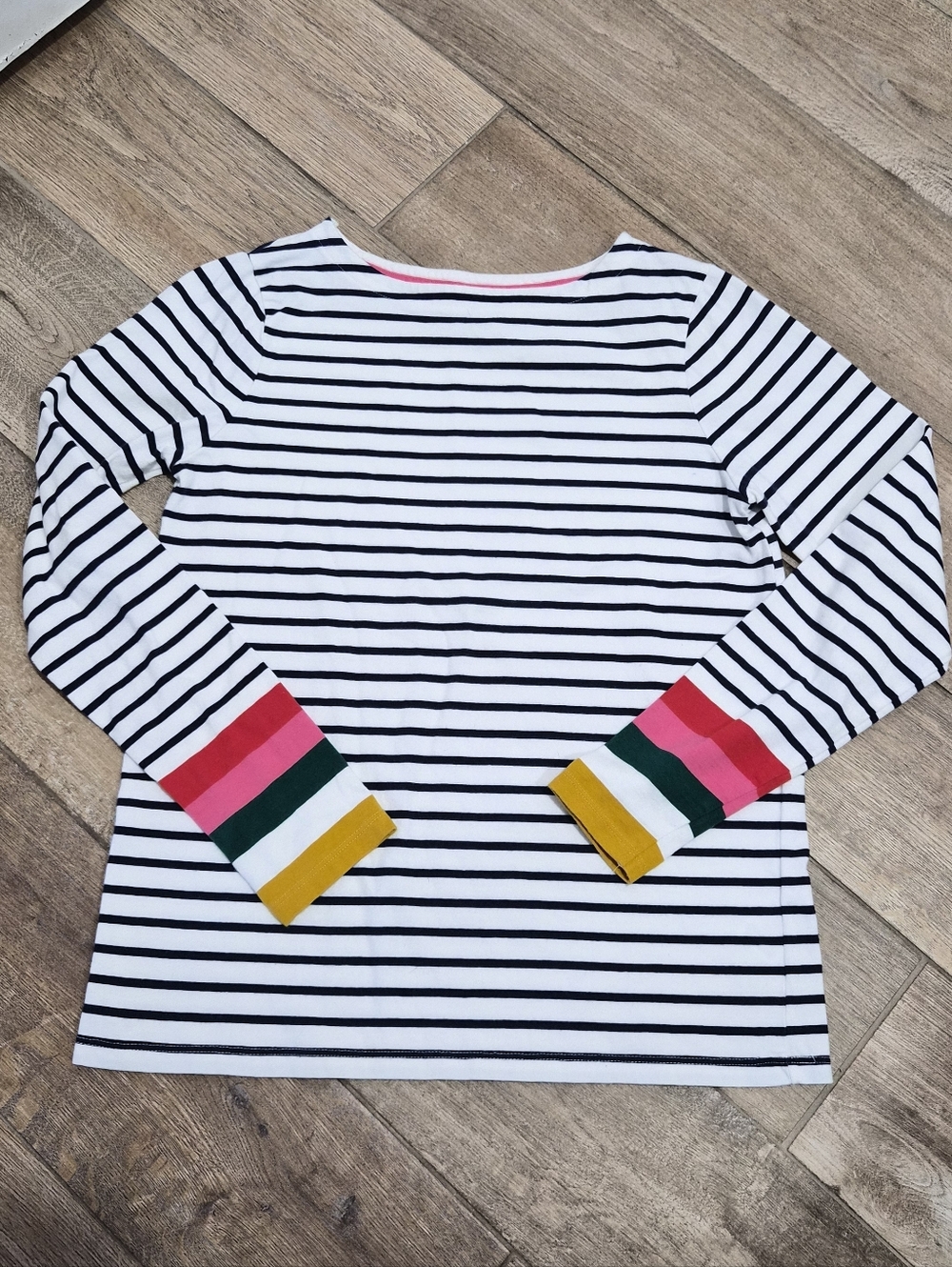 Mini Boden Girls Striped Block Tee Long Sleeve Shirt Size 13-14